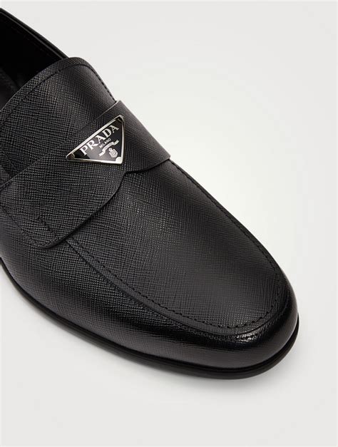 prada saffiano loafers|Prada Men's Triangle Logo Saffiano Leather Loafers.